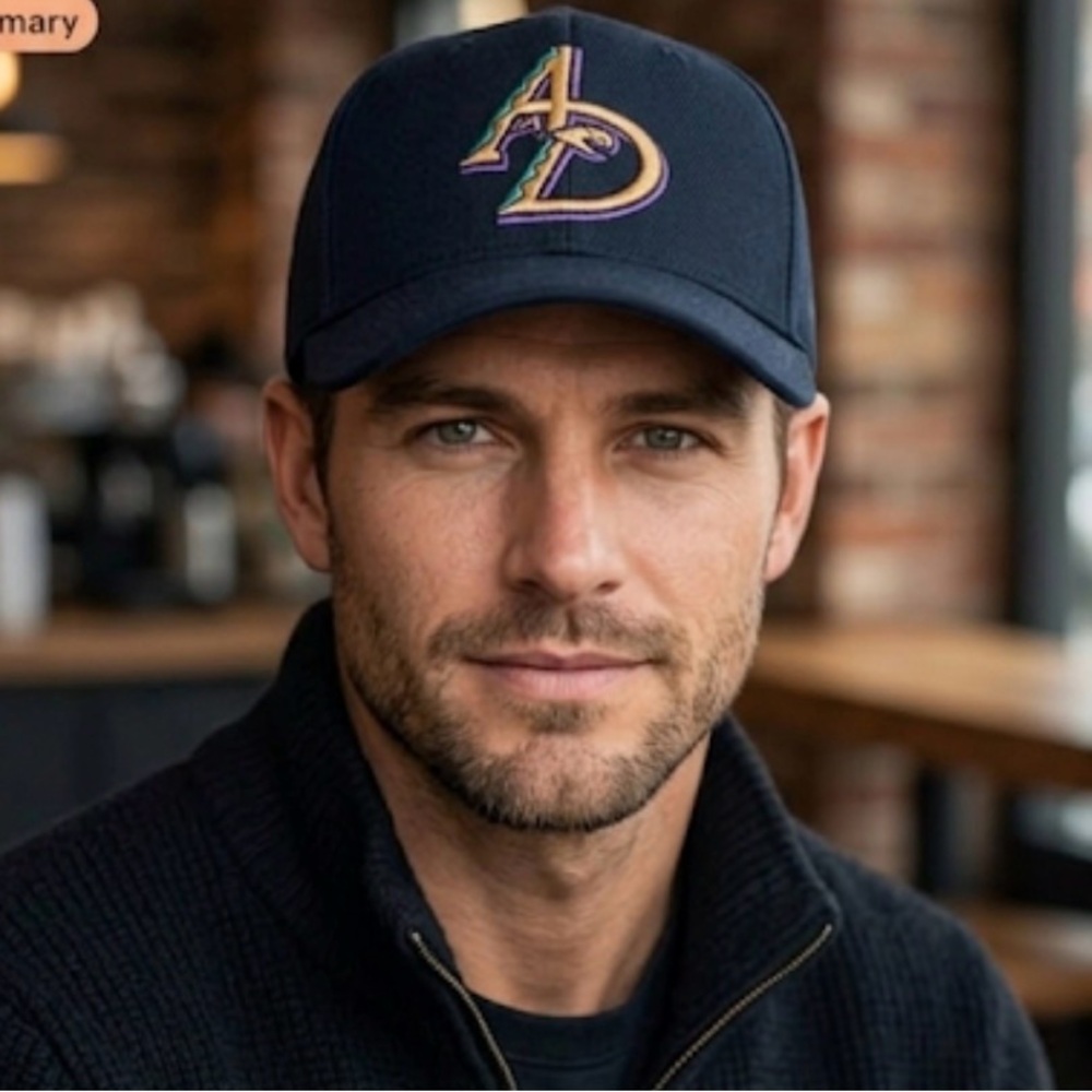 Arizona Diamondbacks Vintage‎ AD Snake Logo Adjustable Purple Black Hat Baseball